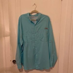 Blue Men's Columbia PFG Fishing Shirt